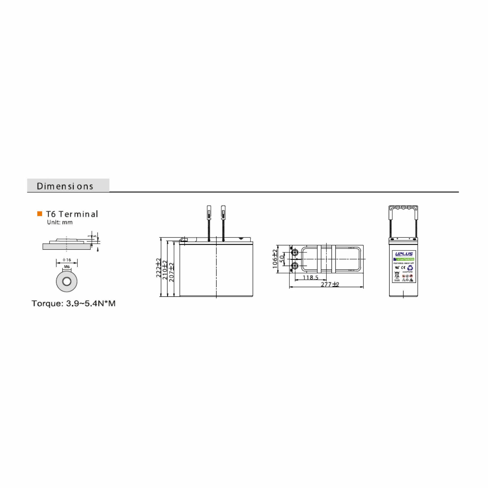 12+ Design Life 55Ah front terminal battery - Image 2